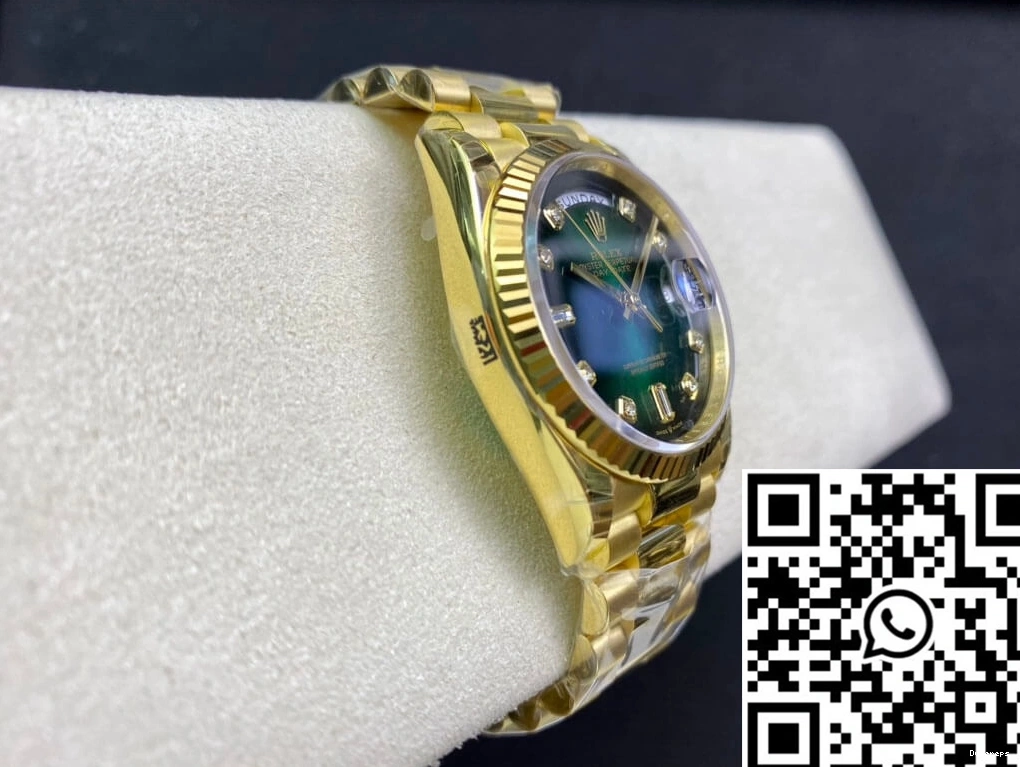 Factory Day-Date Gold Yellow Rolex Contemporary Gradual Dial Green M128238-0069 EW 1009 0722